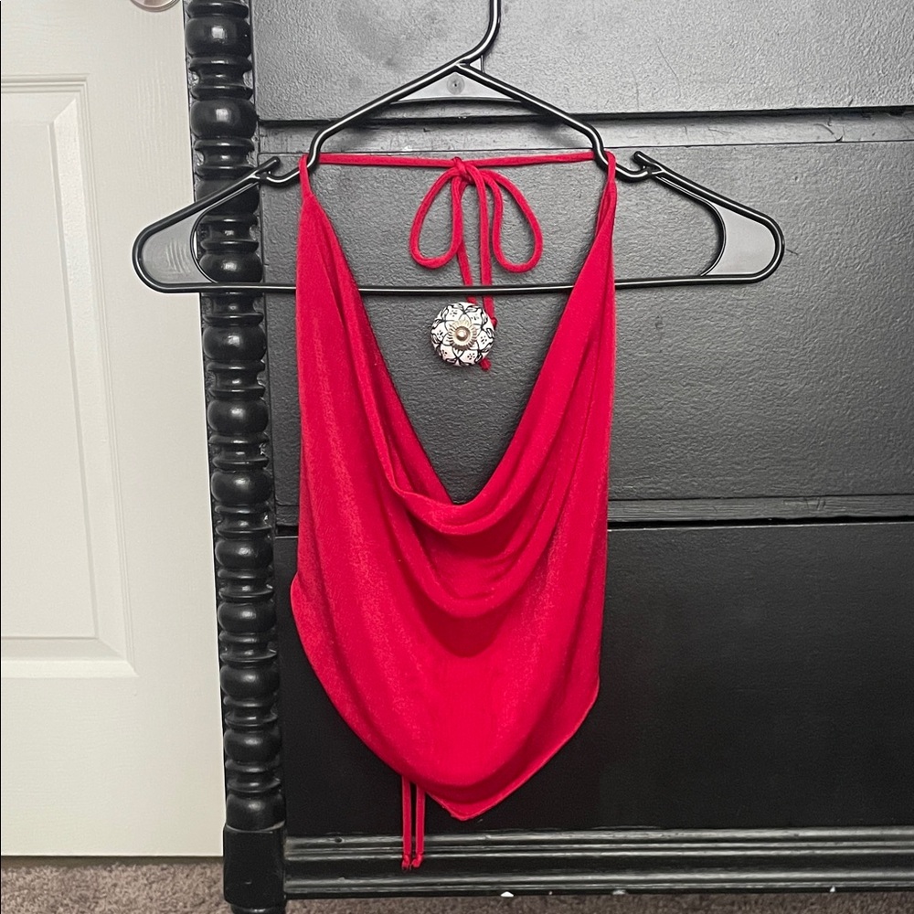 Garage Red Halter Crop Top